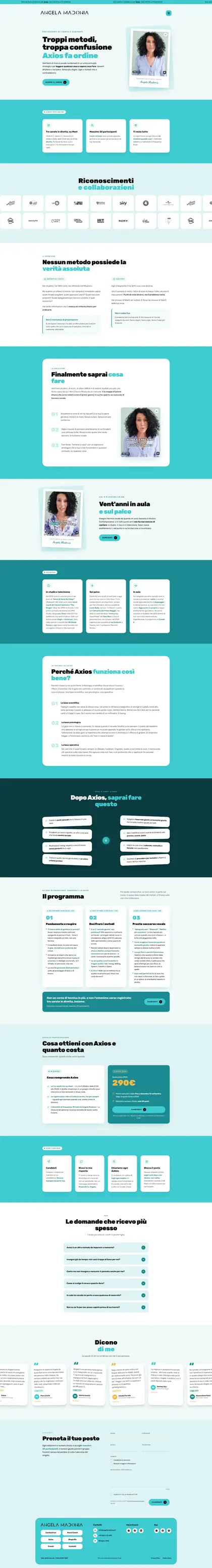 Anteprima di una landing page per l'acquisizione di contatti commerciali